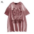 thumbnail image 1 of Camiseta Mujer Dibujos Animados Manga Corta Cuello Redondo Casual Algodón Top, Rosa, XL Inevent AP001524-03B, 1 of 7