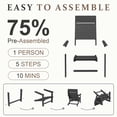 thumbnail image 5 of FUNDAZE HDPE Oversized Adirondack Chair Set of 2, Outdoor Patio Lawn Chairs, Outside HDPE Chairs with Solid Slat Backrest for Lawn, Yard & Poolside, Gray, 5 of 8
