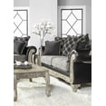 thumbnail image 2 of Roundhill Furniture San Marino 2-Tone Fabric Wooden Frame Sofa and Loveseat with 3 Tables Set, 2 of 9