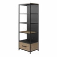 thumbnail image 4 of Meuble audio Structure d’Ameriwood Home, placage en bois de chêne sterling, métal et verre noirs, 4 of 9