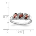 thumbnail image 2 of White Sterling Silver Ring Band Gemstone Garnet Oval Red Diamond, 2 of 2