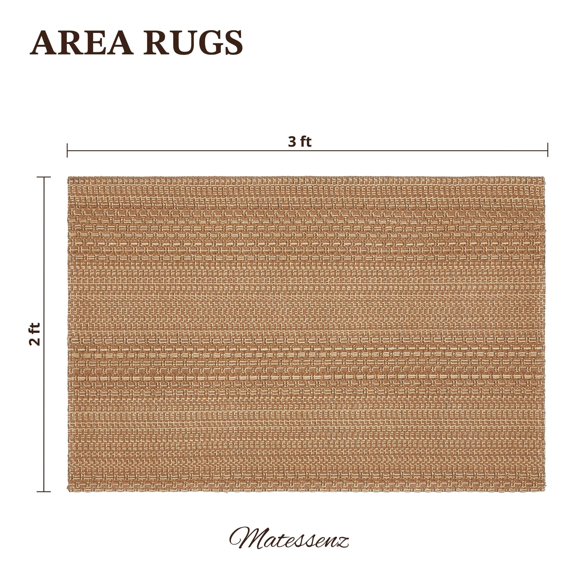 MatEssenz Boho Rug 2x3, Small Area Rug for Entryway Kitchen, Machine Washable Non-Slip Woven Rug, Vintage Geometric Indoor Doormat, Light Taupe Brown