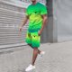 thumbnail image 2 of Playeras De Compresión Para Hombre, Conjunto De Dos Piezas De Camiseta Y Pantalones Cortos De Manga Corta Con Estampado Completo De Alemania Para Hombre Y Conjunto De Camisa Y Pantalón Corto., 2 of 4