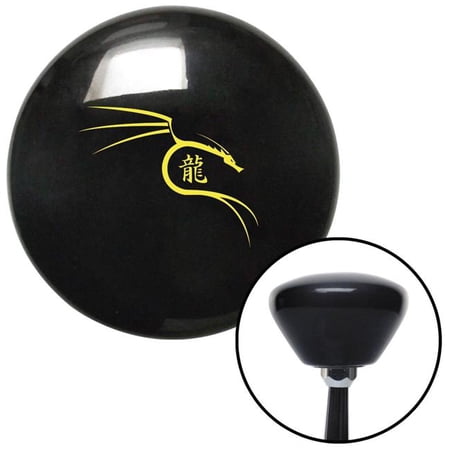 American Shifter Yellow Dragon Symbol Black Retro Shift Knob with M16 x 1.5 Insert Shifter Auto Brody