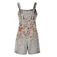thumbnail image 5 of QENGING Workout Shorts for Women Plus Size Casual Sleeveless Floral Print Loose Sling Rompers Shorts Summer, 5 of 5