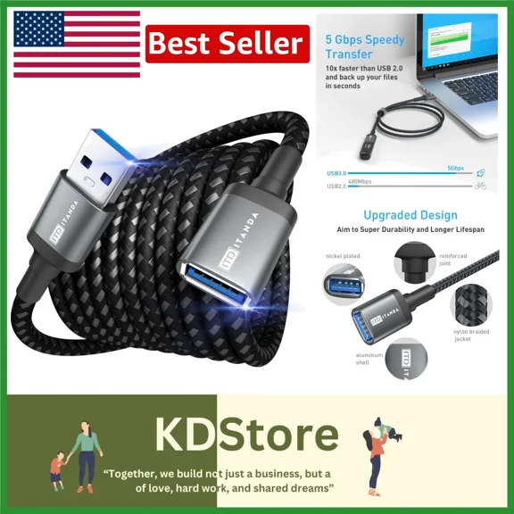 YANI- Durable Multifunctional Usb 3.0 Extension Cord Type A Male To Female 10 Ft