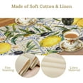 thumbnail image 5 of Summer Lemon Table Runner, Italian Navy Blue Tile Burlap Watercolor Lemon Olive Fruit Dinner Table Runners Farmhouse Coffee Table Home Kitchen Dresser Decor for Party Holiday 13"x108", 5 of 6