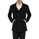 thumbnail image 1 of Abrigo de invierno para hombre Inspire Chic, abrigo de guisante de doble botonadura con cuello alto, 2XL, negro, 1 of 6