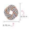 thumbnail image 4 of Bling Jewelry Womens Twist Braided Crystal Love Knot Clip-On Earrings for Non-Pierced Ears Rose Gold, 4 of 5