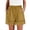 Earthy Yellow #053, variant on Womens Casual Shorts Wide Leg Bermuda Shorts Elastic High Waist Lace Trim Summer Beach Shorts with Pocktes, S