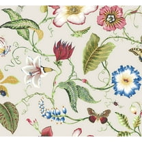 NextWall Raspberry & Chartreuse Summer Garden Floral Peel and Stick Wallpaper