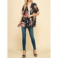thumbnail image 5 of Made by Johnny Women's Kimono Style Short Sleeve Dolman Cardigan XXXXL BLACK_FLORAL, 5 of 6