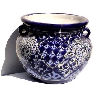 Trendspot 16 in. Blue Talavera Cantina Ceramic Planter CR10844-14D - The  Home Depot