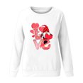 thumbnail image 4 of Qiopertar Mode Femmes Imprimé Col Rond Pull Tops Manches Longues Blouse Confortable Chandail en Molleton Offres de la Semaine Liquidation Moins de 5$ jusqu'à 90 % de Réduction, 4 of 4