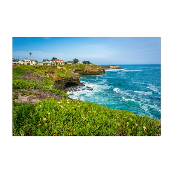 Cliffs along the Pacific - Santa Cruz California Photography Unframed Wall Art Print 5 x 7 inches
