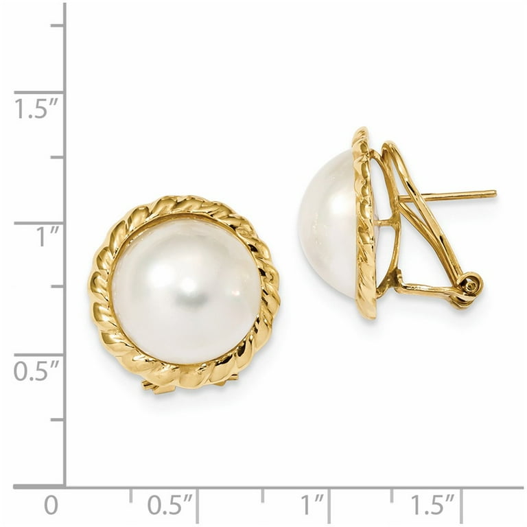 Omega back pearl earrings 2025