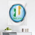 thumbnail image 1 of Ireland Map Tapestry, Contemporary Irish Design of Calligraphy and Map in a Round Layout, Fabric Wall Hanging Decor for Bedroom Living Room Dorm, 5 Sizes, White and Multicolor, by Ambesonne, 1 of 1