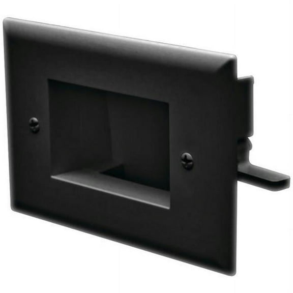 Datacomm Electronics 45-0008-bk Easy-mount Recessed Low-voltage Cable Plate - black