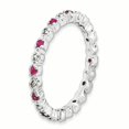 thumbnail image 3 of Bague en Argent Sterling Stackable Expressions Cr. Rubis & Diamant Taille 8, 3 of 3
