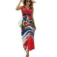thumbnail image 2 of Dominican Republic Womens Night Club Maxi Dress V Neck Sleeveless Bohemia Long Dresses, 2 of 9