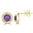 thumbnail image 3 of Gemistry 0.89 Ct Round Amethyst Earrings in Sterling Silver, 3 of 5