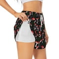 thumbnail image 2 of Disketp Red Mushrooms Print Women's Shorts Workout Shorts for Athletic Gym Running Shorts with Phone Pockets Small, 2 of 8