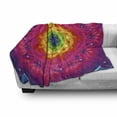 thumbnail image 3 of Purple Mandala Soft Flannel Fleece Throw Blanket, Hippie Circular Rainbow Spiral Inside Hipster Artwork, Cozy Plush for Indoor and Outdoor Use, 60" x 80", Multicolor, by Ambesonne, 3 of 6