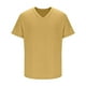 thumbnail image 4 of Pullover de Manga Corta para Hombres de Moda Casual Color Sólido V-Cuello Top Blusas, Poliéster Verano, 4 of 6