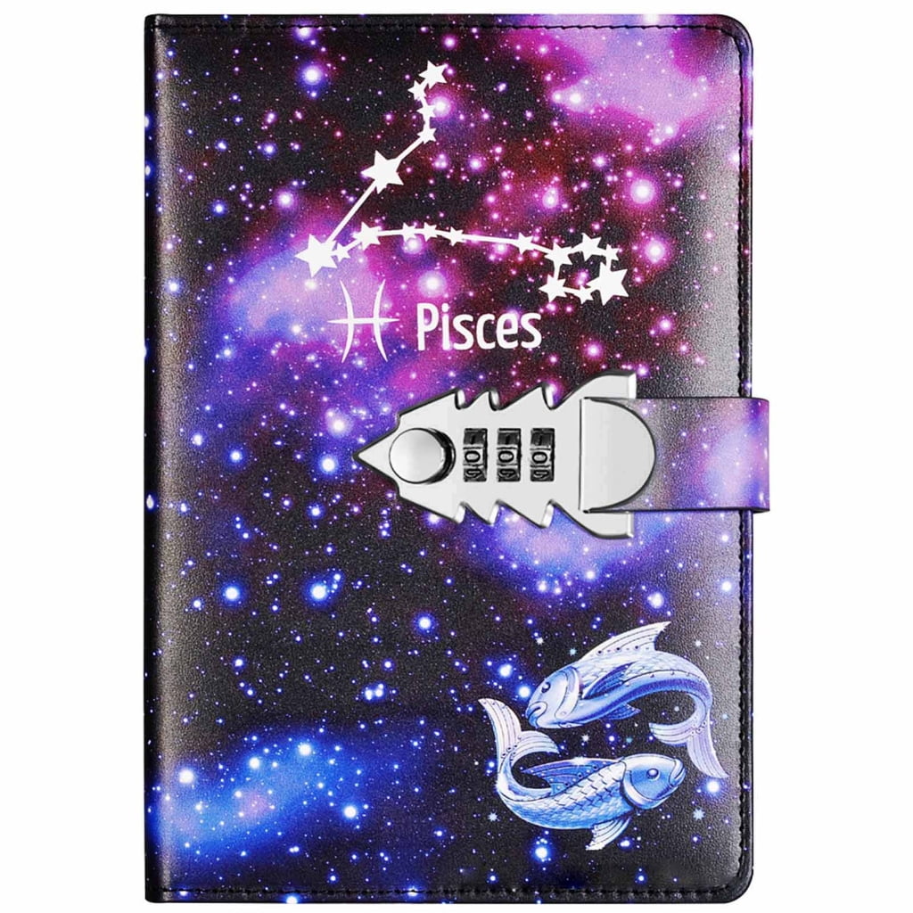 Locking Diary Combination Lock Journal Constellation Writing Diary A5
