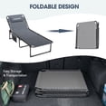 thumbnail image 5 of MRUAKA Outdoor Folding Chaise Lounge Chair , Heavy-Duty Portable Sun Lounger with 4 Adjustable Positions & Removable Pillow,  Patio Beach Chair for Backyard, Poolside, Camping, Light Grey, 5 of 9