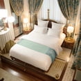 thumbnail image 4 of Botanical Bed Runner for Twin Size Bed, Spring Watercolor Trees Mystic Romantic Forest Birds Soft Bedding Scarf Bedding Protector Slipcover Sofa Throw for Bedroom Hotel Guesthouse, 4 of 8