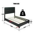 thumbnail image 2 of Home Bedroom Furniture Napoli Faux Leather Upholstered Platform Bed Tw- Black, 2 of 7