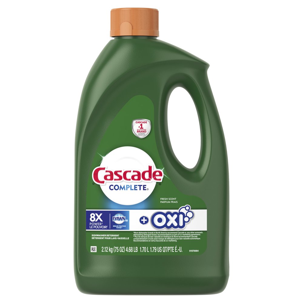 Cascade Complete Gel + Oxi, Dishwasher Detergent, 75 fl oz Walmart