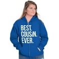 thumbnail image 3 of Best Cousin Ever Family Relatives Unisex Fleece Graphic Zip Up Hoodie Brisco Brands 4X, 3 of 5