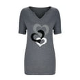 thumbnail image 3 of JINMGG Womens Tops under $5 Women's Fashion Printed Casual V-neck Short Sleeve Loose T-Shirt Tops Gray XL, 3 of 8