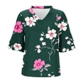 thumbnail image 5 of Wowcloth Women's T-shirt, Fashionable Loose Casual V-Neck Short Sleeve with Double Layer Puff Sleeve Design, Pullover Top for Daily Wear, 5 of 7