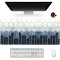 thumbnail image 1 of Extended Gaming Mouse Pad XXL Large Keyboard Mat Long Mousepad Desk Decor Writing Pad Non Slip Rubber Base Stitched Edges for Work, Game, Office, Home, 35.1" x 15.7" , Abstract Cubes, 1 of 5