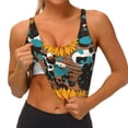 thumbnail image 3 of KLL Vintage Sunflowes for Workout Tank Tops for Women,U Back Fitness Top Built in Shelf Bras Padded Fit for Yoga Gym-Large, 3 of 8