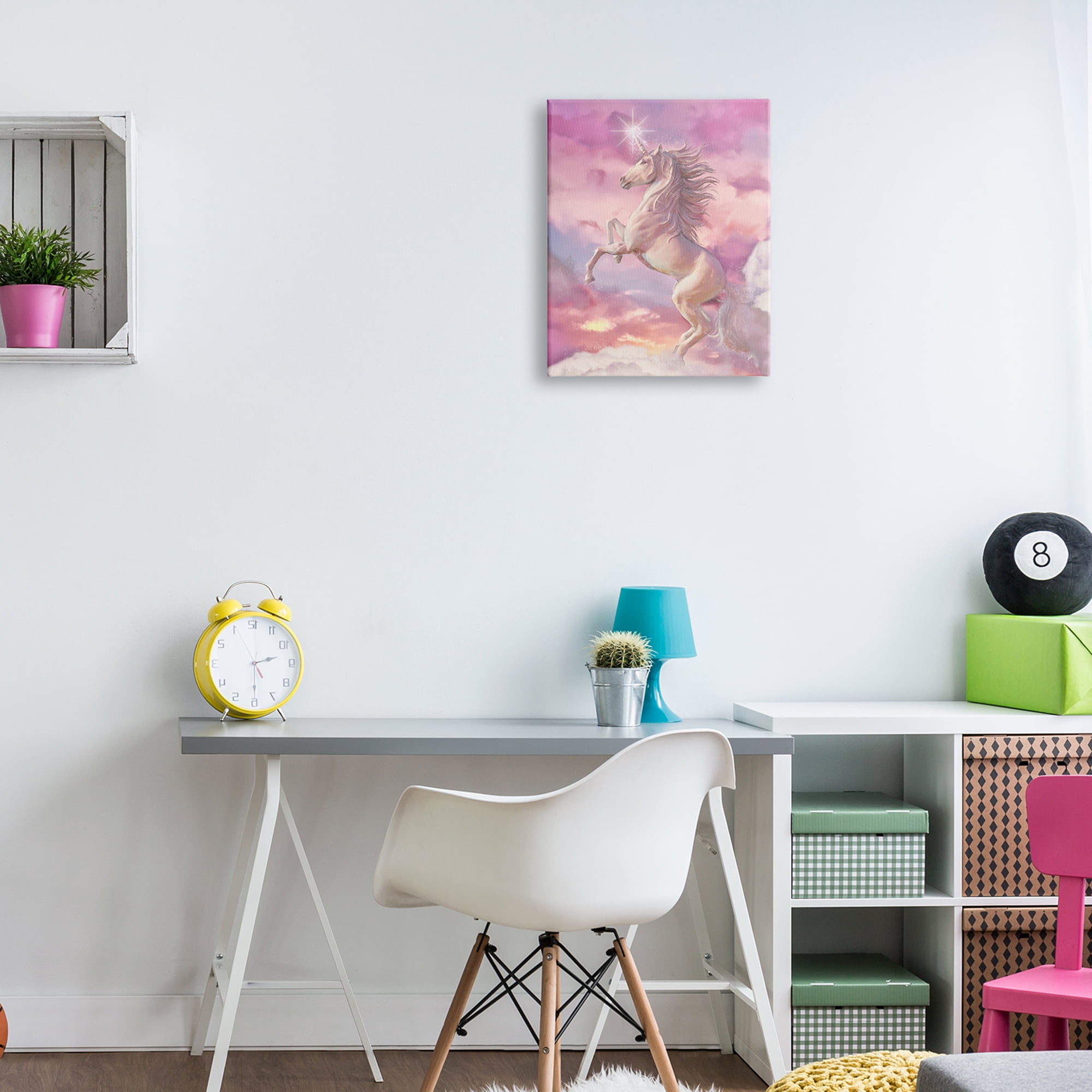Stupell Industries Beautiful Sunset Unicorn Pink Clouds Fantasy Illustration , 16 x 20, Design by Ziwei Li