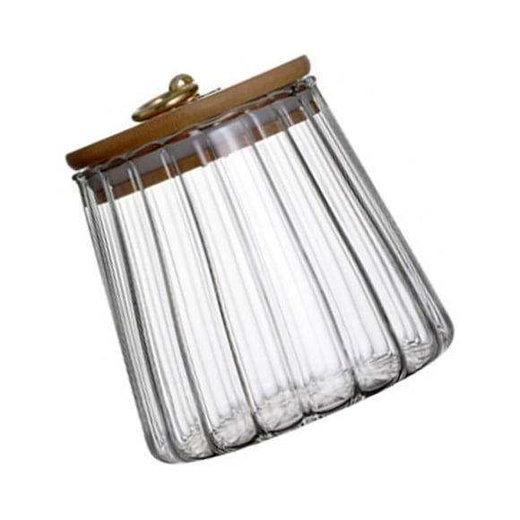 Wosthever Frascos de almacenamiento de vidrio Contenedor transparente Cristal moderno con tapa Cocina Comida Café Condimento Galleta Botella Almacenamiento y organización del hogar