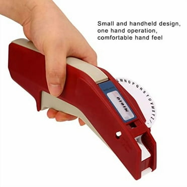 Embossing Label Maker Machine - Clear Number Letter Manual Label Writer Portable Label Maker with 2 Colorful Label Tapes, Suitable for 9mm/6mm Tape(red)