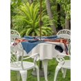 thumbnail image 3 of Outdoor Tablecloth with Umbrella Hole for Patio/Picnic/Party/Camping, Thin Blue Red Striped Waterproof Table Cloth Round Cover Washable, Patriotic Gnomes 4th of July Beige (Dia 54"), 3 of 9