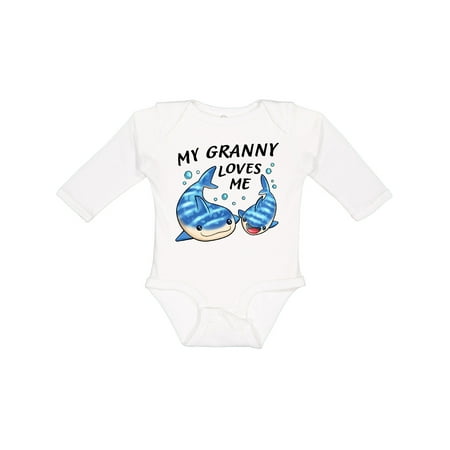 

Inktastic My Granny Loves Me- Whale Shark Gift Baby Boy or Baby Girl Long Sleeve Bodysuit