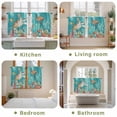 thumbnail image 6 of Brown Sea Turtle Coastal Kitchen Curtains, Teal Summer Beach Coral Nautical Light Filtering Window Curtain Panels, 2Pcs Rod Pocket Window Treatments Set for Cabin Bathroom Bedroom 52x45 Inches, 6 of 9