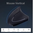 thumbnail image 2 of Mouse Inalámbrico Vertical Ergonómico Recargable, 3 DPIs Ajustables y 6 Botones, Receptor USB 2.4GHz para Windows y Mac - Negro, 2 of 8