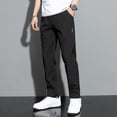 thumbnail image 5 of TNOBHG Men Casual Trousers Men's Casual Trousers Solid Color Regular Fit Summer Thin Breathable Reinforced Pocket Mid Waist Soft Fabric Quick Dry Straight, 5 of 8