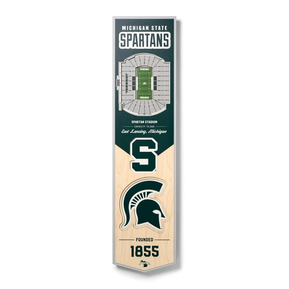 Michigan State Spartans 8'' x 32'' 3D StadiumView Banner