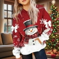 thumbnail image 2 of Lorytime Cute Hoodies for Teen Girls Oversized Unisex Christmas Snowman Bow Sweatshirt Long Sleeve Pullover Soft Tops, 2 of 5