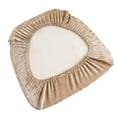 thumbnail image 5 of Efavormart 5 Pack Crushed Velvet Chiavari Chair Seat Pad Covers – Beige Stretch Cushion Slipcovers for Dining Chairs, Washable & Reusable, 5 of 5