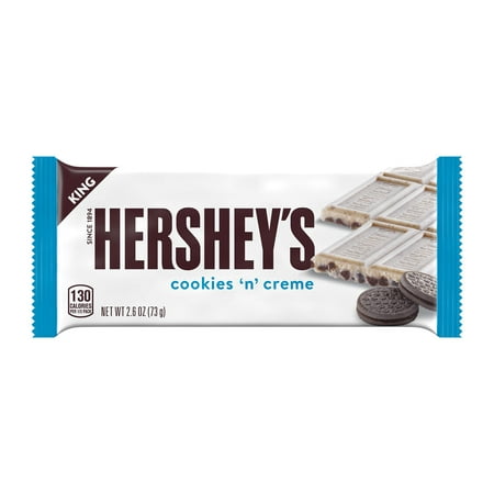 Hersheys Cookies n Creme King Size Candy, Bar 2.6 oz